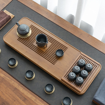Solid Wood Tea Tray storage water storage drawer dry bubble tea table home simple drainage tea set living room Japanese modern