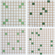 Exterior wall mosaic White plus green bathroom kitchen balcony ceiling Wall fish pond glass mosaic tile