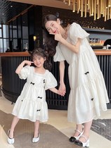  Tide brand parent-child dress mother and daughter summer loose dress Western style girl summer dress new childrens summer princess skirt
