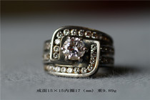 vintage American 925 pure silver retro exaggerated with zircon silver ring back to retro luxury silver jewelry
