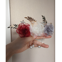 (Streamers can be customized) beige hipster beautiful pearl needle brooch wedding ceremony groom bride groom