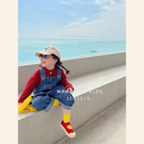 SASAs pills girl children dress girl jeans back with pants children pants for spring and autumn baby long pants Korean version of the ocean