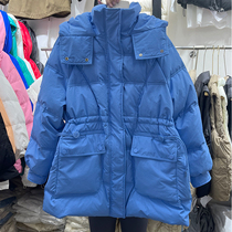 European station down jacket female winter small man long 2021 New Korean version of waist hooded thick coat tide