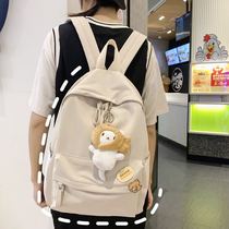 Schoolbag female Korean version of Harajuku ulzzang large capacity ins cute girl simple Middle School junior high school students shoulder bag