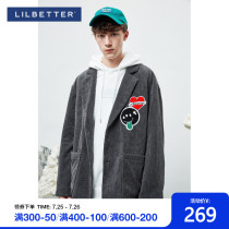Lilbetter mens suit Casual Port style handsome jacket Corduroy ruffian handsome fashion brand suit jacket male LB