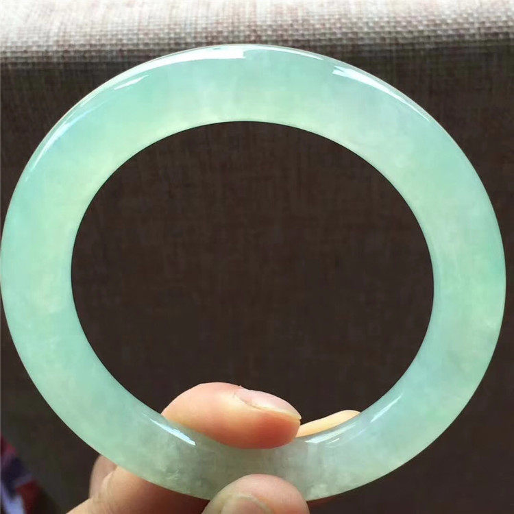 Jane Ann Emerald 58 Myanmar natural ice species clear water jade strip jade bracelet old pit jade jade bracelet with proof