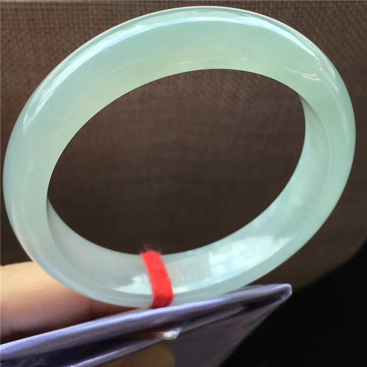 Jane Ann Emerald 57.2 Natural old pit ice blue ring jade jade bracelet Myanmar A goods jade ice jade bracelet