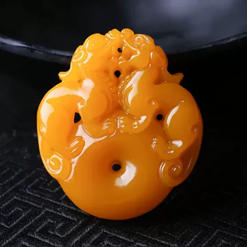 新疆和田黄皮一级白籽玉把件钟馗捉鬼54克_琢艺轩和田玉
