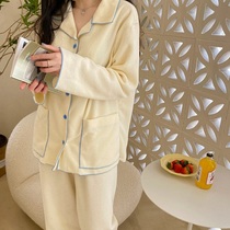 Cheese milk yellow soft ~ Home Daily warm velvet pajamas women can wear Home clothes in autumn and winter