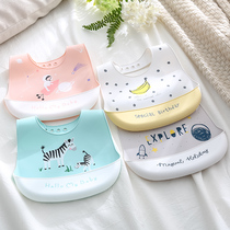 Baby Cubic Dining Pocket Meal Silicone Bib Waterproof summer Childrens mouth feeding Children Saliva Pockets Free of washing