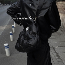 YUEN Little crowddesign Personality Down Cloud Duvet Bag Space Cotton Pillow Bag Soft Leather Diagonal Satchel Men And Women Lazy Wind