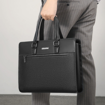 Mens Briefcase Custom Mens Bag Handbag Ladies Commuter Diagonal Leather Computer Bag Business A4 Document Bag