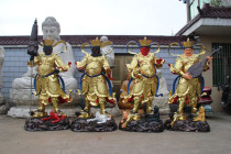 Factory direct buddha statue resin FRP Buddha statue gilt painted 2-meter station Four kings paste gold King Temple