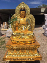 Resin Buddha statue glass steel gilded gold painted Kizang Bodhisattva 1 meter 5 with backlit Tibetan King Temple Kizang King
