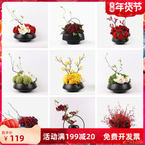 New Chinese red hair fruit simulation floral ornaments model room hotel living room wine cabinet desktop festive decorations