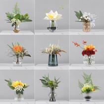 Overall light extravagant simulation flower pendulum piece minimalist dining room decent board room decoration Chinese modern floral tabletop silk flowers