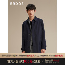 ERDOS Men's 21 Fall Winter New Lapel Single-breasted Long Men's Trench Coat Jacket Business Gentleman