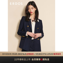 Ms. ERDOS 22 Early Spring New Worsted Wool Blended Suit Jacket Double-breasted Thick Jacket Commuter