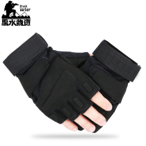 Outdoor riding mountaineering training wear-resistant tactical half-finger gloves non-slip wear-resistant non-slip Black Hawk combat gloves