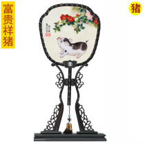 Auspicious boy baby full moon haircut Custom fetal hair embroidery Fetal hair painting Infant souvenir Rich auspicious pig 2019