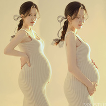 Pregnant women photography clothing new photo studio beautiful style maternity dress fashion slim knitwear pregnant mommy photo clothing