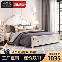 American wood bed 1 8 meters double master nuptial bed ou shi chuang princess bed light luxury bed modern minimalist bed