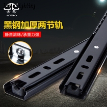 Hot Sell Drawer Track II Section Rail 25mm Computer Desk Keyboard Bay Slide Rail Mute Ball Bearing 2 Section 3 rail