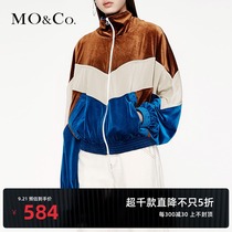 MOCO Spring and Autumn New velvet stand collar sports style color coat MAI3JKT013 moanke
