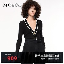 MOCO Spring and Autumn New V-neck cardigan gold button color cardigan MBO3CAR005 moanke