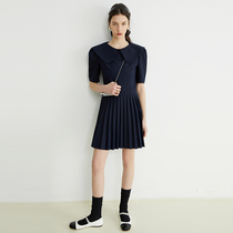 Van Loo 2022 Summer New Suits Dress Dress Womens Law Dolls Collar Bubble Sleeves Covets Slim 100 Pleats Dresses