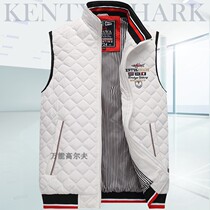 White GOLF vest mens large size casual mens spring and autumn GOLF horse clip plus cotton warm