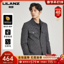 Lilang official jacket men with wool lapel business casual slim stripe 2021 autumn and winter men's coat
