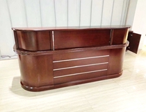 New product 2 4m walnut front desk Curved front desk red walnut solid wood reception desk Welcome desk S503