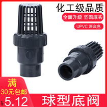 PVC bottom valve UPVC water inlet flower basket fish tank water pump pump water check valve filter screen Single by making live ball bottom valve