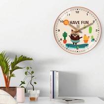 Ultra-quiet creative wall clock cartoon clock watch cute simple home living room childrens room bedroom wall clock