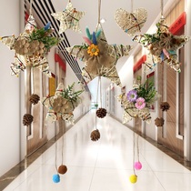 Kindergarten ring creative materials Class ceiling hanging handmade decorations Pastoral style classroom corridor hanging