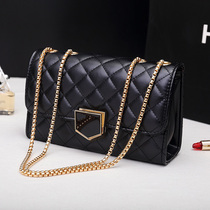 Hong Kong small bag womens 2021 New Korean fashion wild diamond grid chain bag leather shoulder shoulder bag