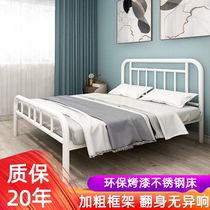 Stainless Steel Sheets Double 1 8 m 1 2 Bedroom Modern Simple 304 Thickened Bold Apartment Dormitory Steel Bed