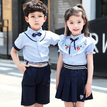 Kindergarten dress 5 Short sleeve shirt 6 Suit 7 British 8 Summer 9 cotton 3 to 14 years old class dress Primary school boys and girls