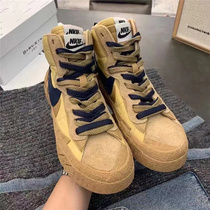 Leather high-top shoes womens thick-soled shoes 2021 autumn and winter New color casual single shoes lace-up student sports shoes tide