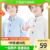 Boys shirts childrens long and short-sleeved white shirts cotton 2022 summer new spring clothes foreign boys tops