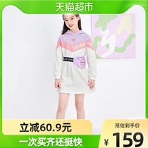 Ballabala childrens skirt girl long sleeve dress dress spring dress 2022 new CUHK Tong Fashion Even cap sweets