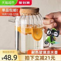 Ink color heat-resistant water kettle high temperature resistant cold kettle explosion-proof household large capacity glass cold kettle juice jug pot
