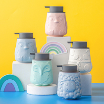 Ceramic bubbling bottle press type cute air hand sanitizer bottle shower gel shampoo mousse bubble