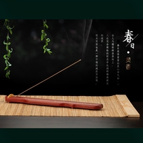 Mahogany Guqin incense box Sandalwood stove lying incense burner Red sandalwood wood solid wood carving incense stove Buddha
