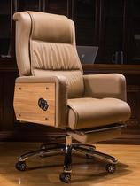 Leather boss chair can lie down big class chair high-end lifting massage leisure computer chair home modern office chair