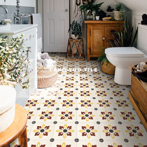 Nordic ins Wind small tiles 200x200 all-ceramic non-slip floor tiles bathroom kitchen wall tiles toilet bathroom flowers