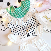 Japanese ins baby 360 bib baby cotton Princess mouth towel lace Palace wind bib week fake collar