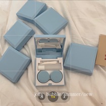 Cream Blue Cure blue contact lens companion box beautiful pupil storage box easy to carry soft glutinous gentle companion box