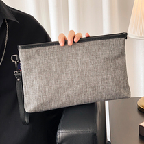 Art gray Korean mens clutch bag trendy canvas clutch bag business leisure file bag IPAD bag mens bag